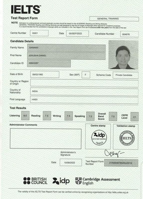 IELTS Certificate
