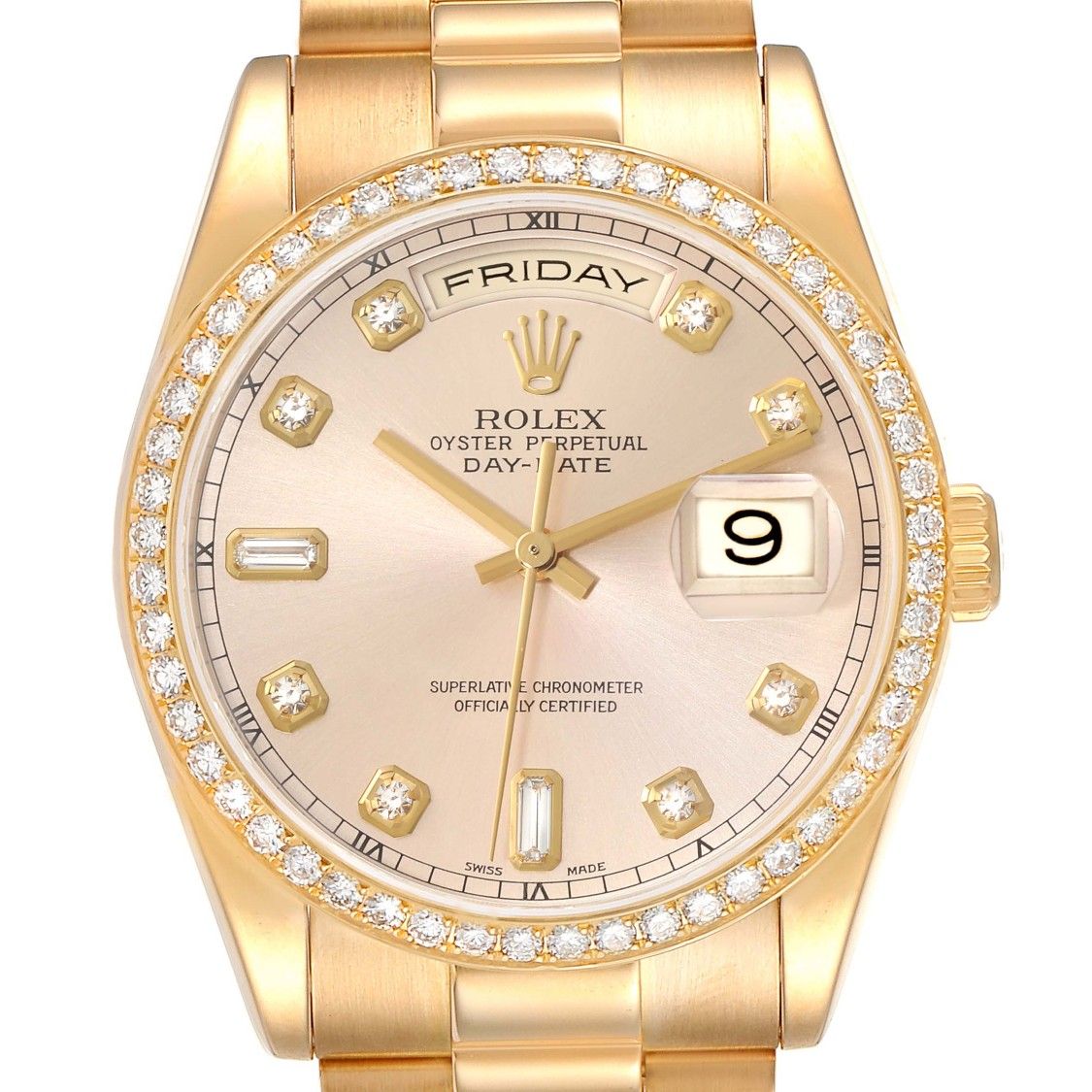 Rolex gold diamond bezel men's watch1 Rolex gold men's watch - Image 2